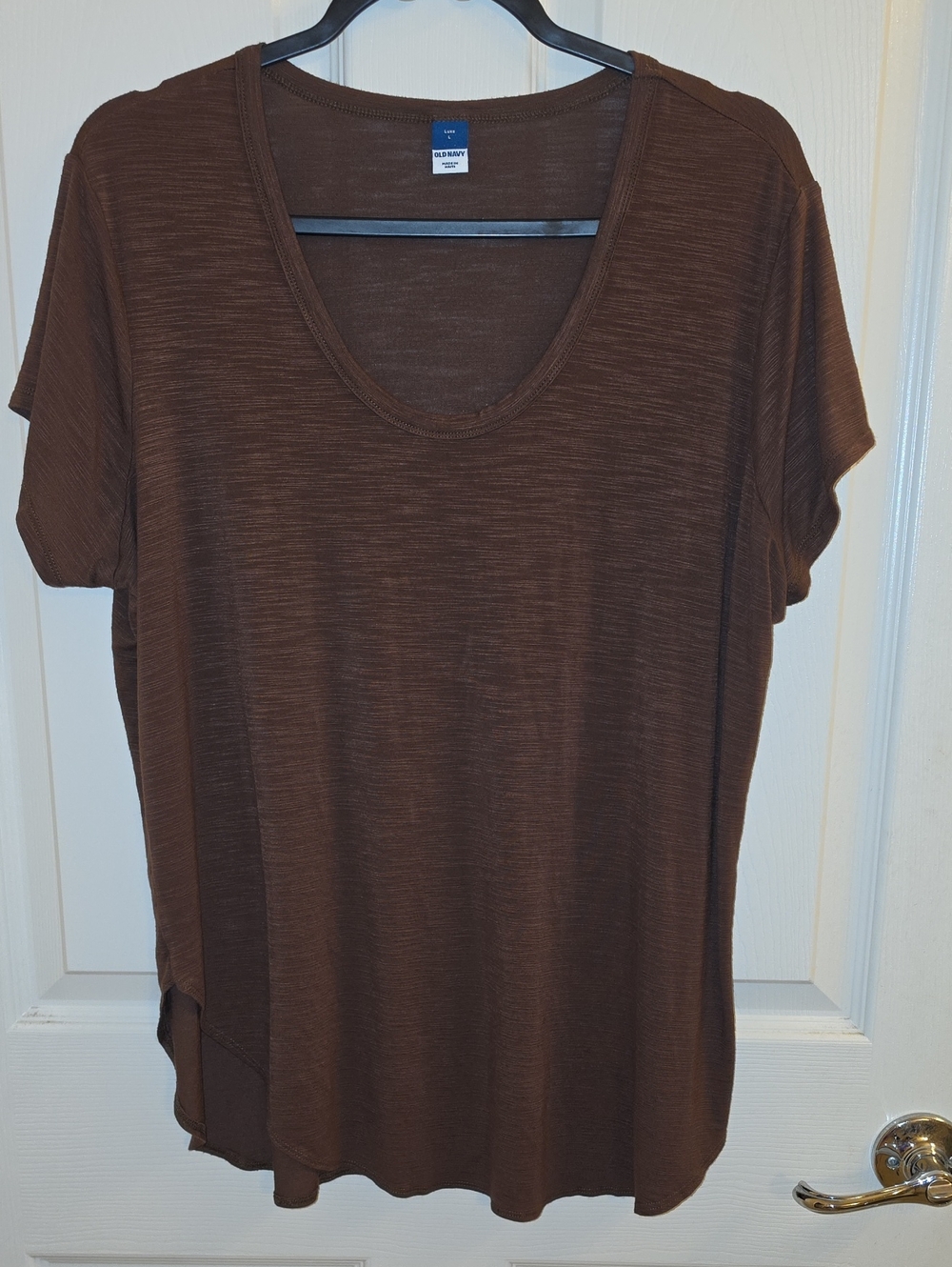 Old Navy Women's Brown Short Sleeve Scoop Neck Top